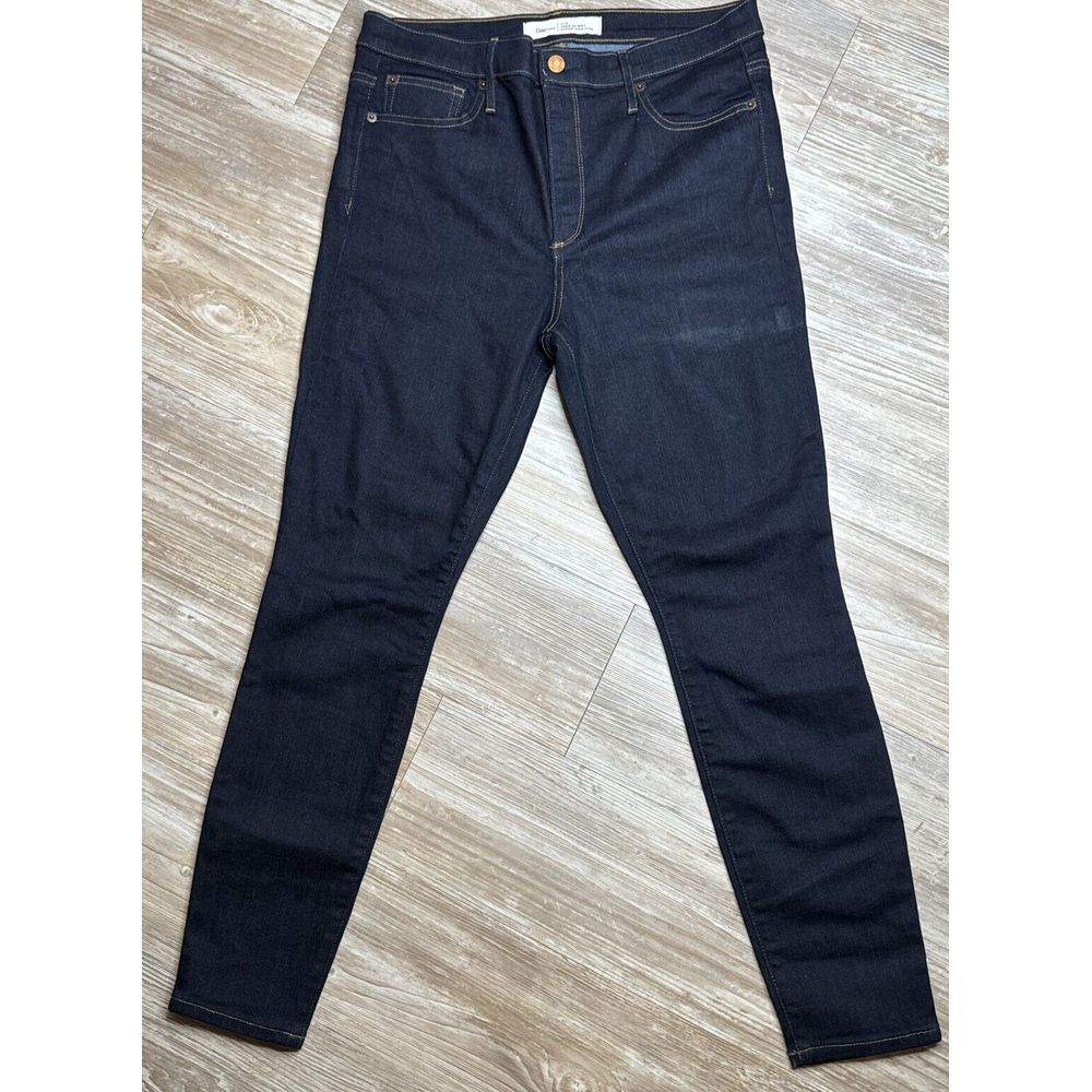 GAP True Skinny Jeans Women's 31S Super High Rise Dark Wash - Look New - Flaw
